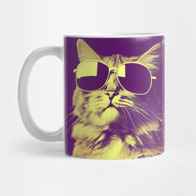 Vintage cat wearing sunglasses by Ravenglow